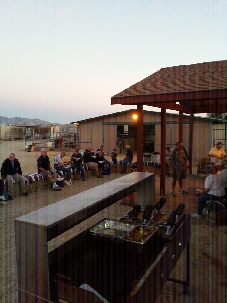 Taco catering at an evening outdoor event
